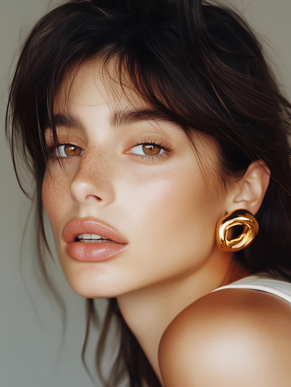 Portrait of a Woman with Gold Earring