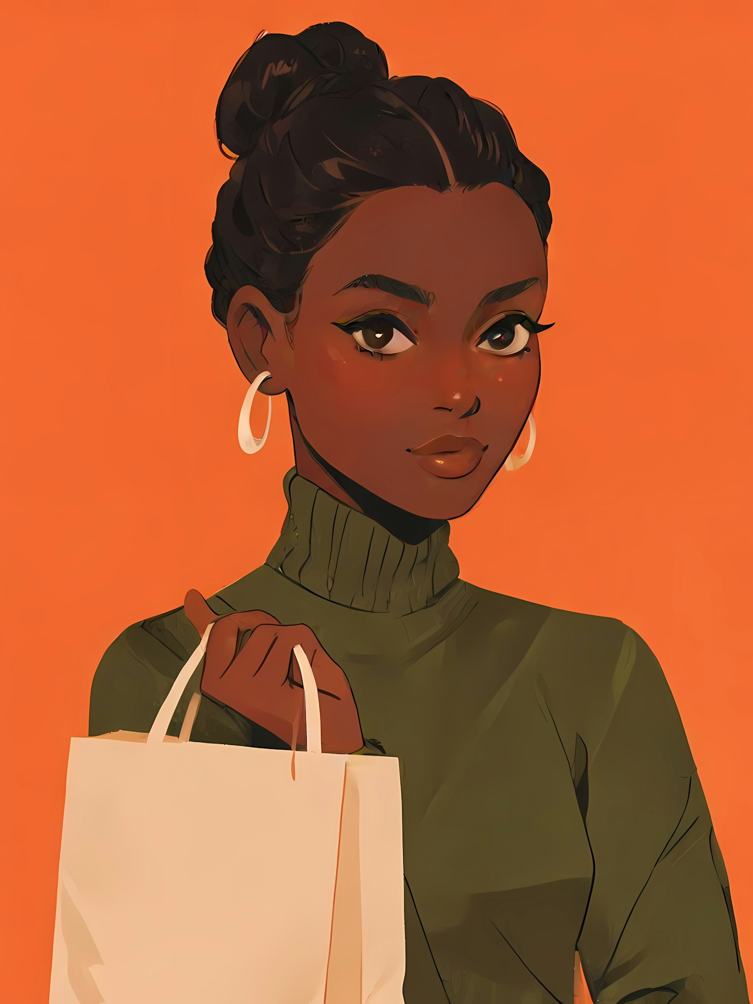 Confident Woman with Shopping Bag