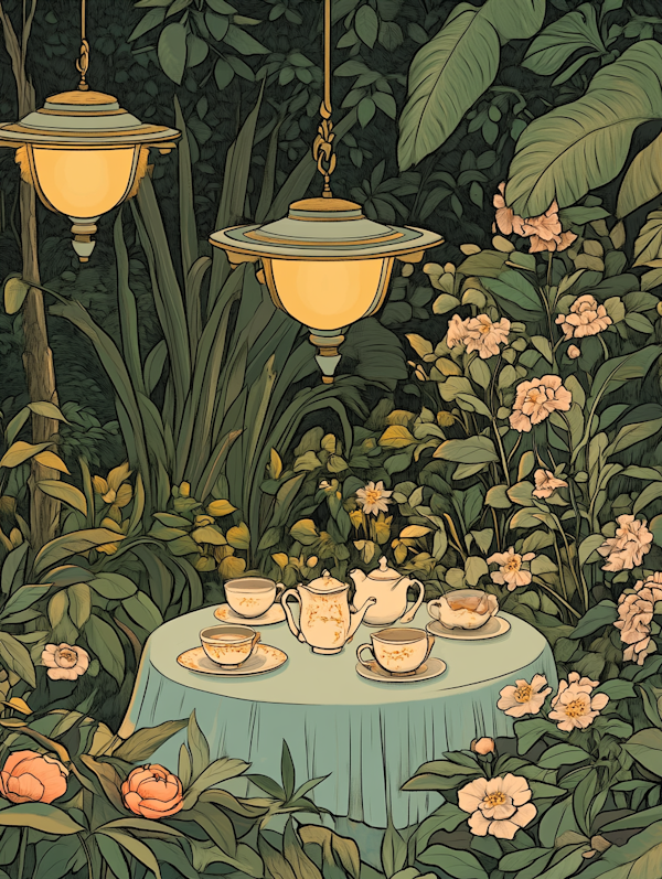 Serene Garden Tea Setting