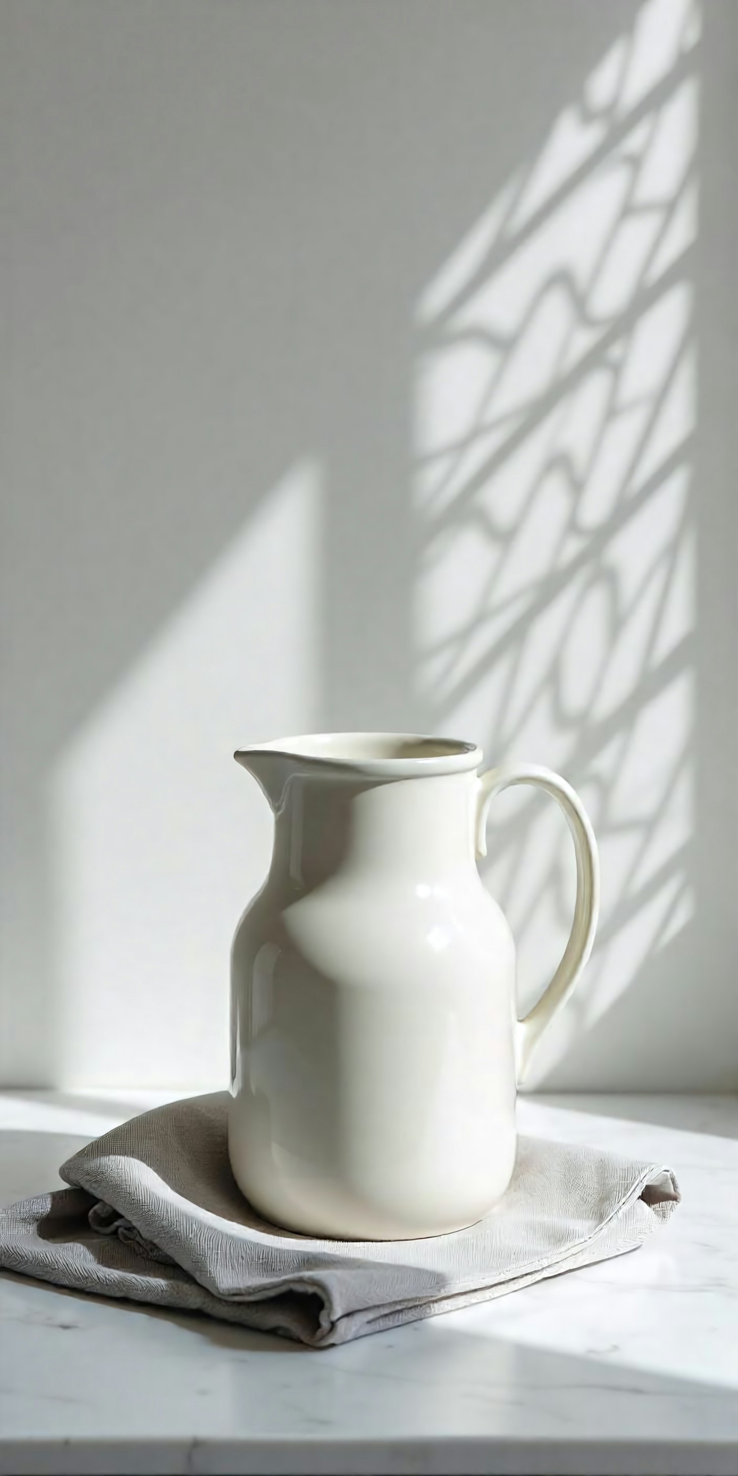 Elegant White Ceramic Pitcher