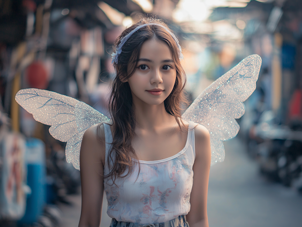 Ethereal Woman with Fairy Wings