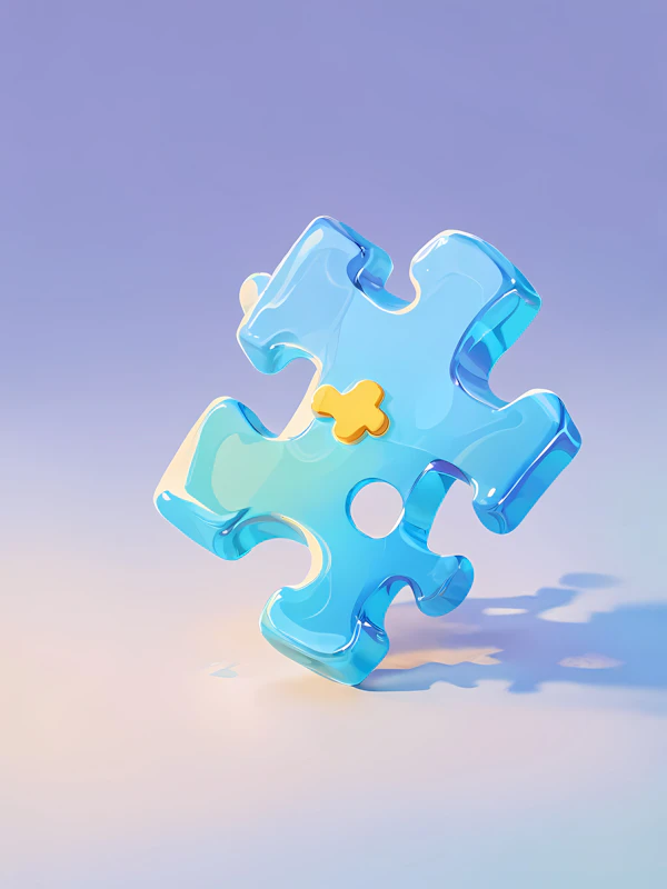 Glossy Puzzle Piece Art