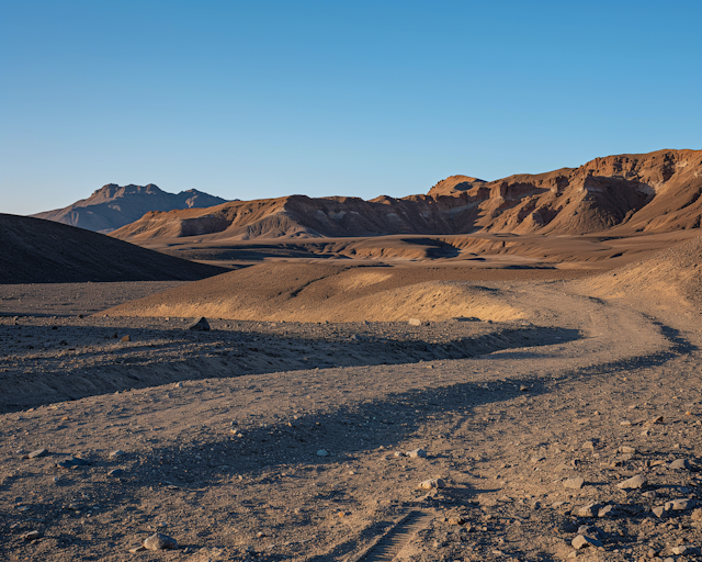 Golden Hour in Desert Landscape