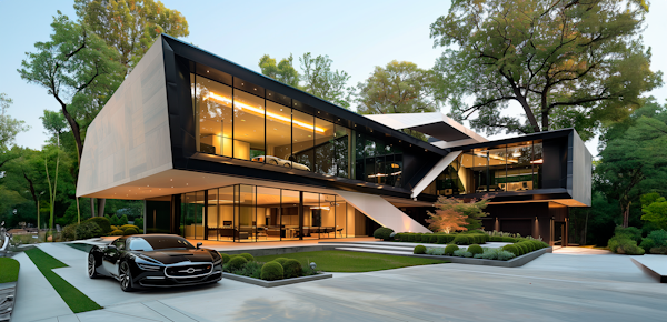 Modern Architecture and Luxury Car