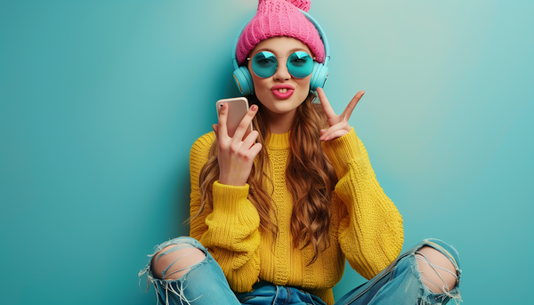 Vibrant Style Portrait of Young Woman