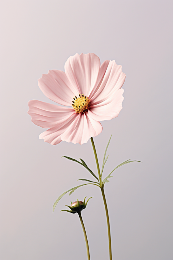 Delicate Pink Bloom with Yellow Stamens