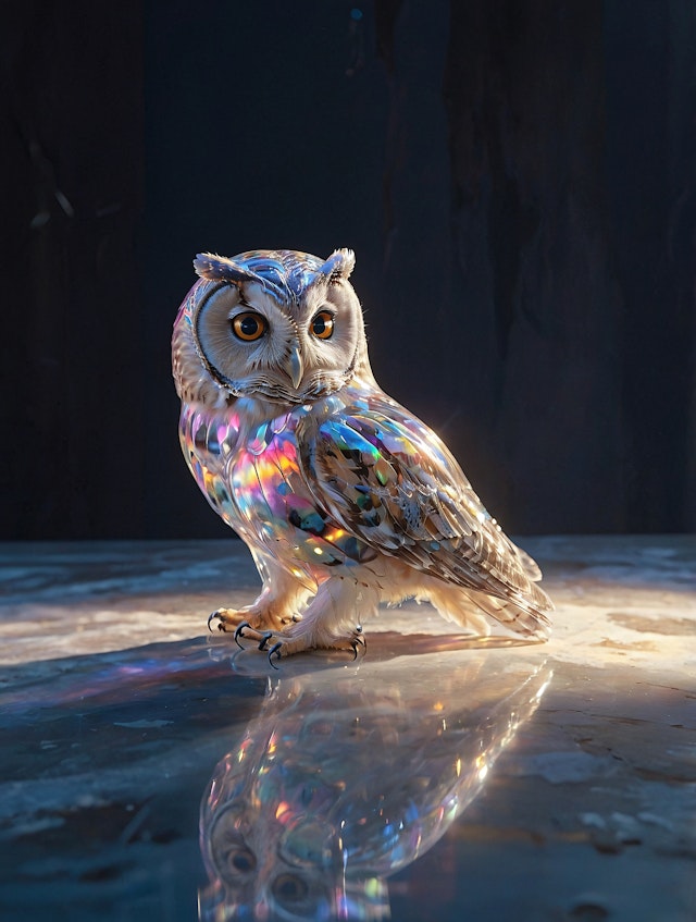 Iridescent Mosaic Owl