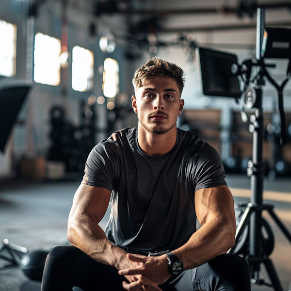 Focused Man in Gym