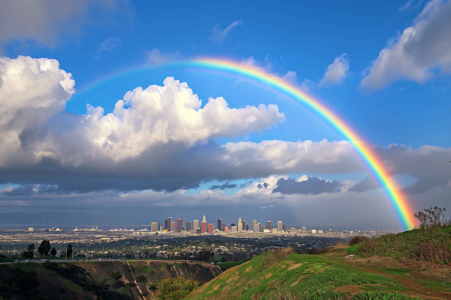 Cityscape with Rainbow