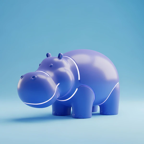Blue Hippo Art