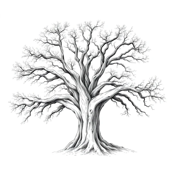 Intricate Leafless Tree Illustration