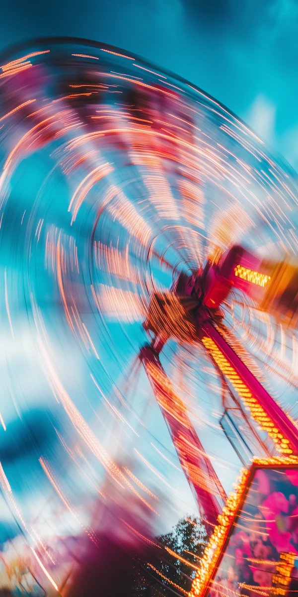 Amusement Park Ride in Motion