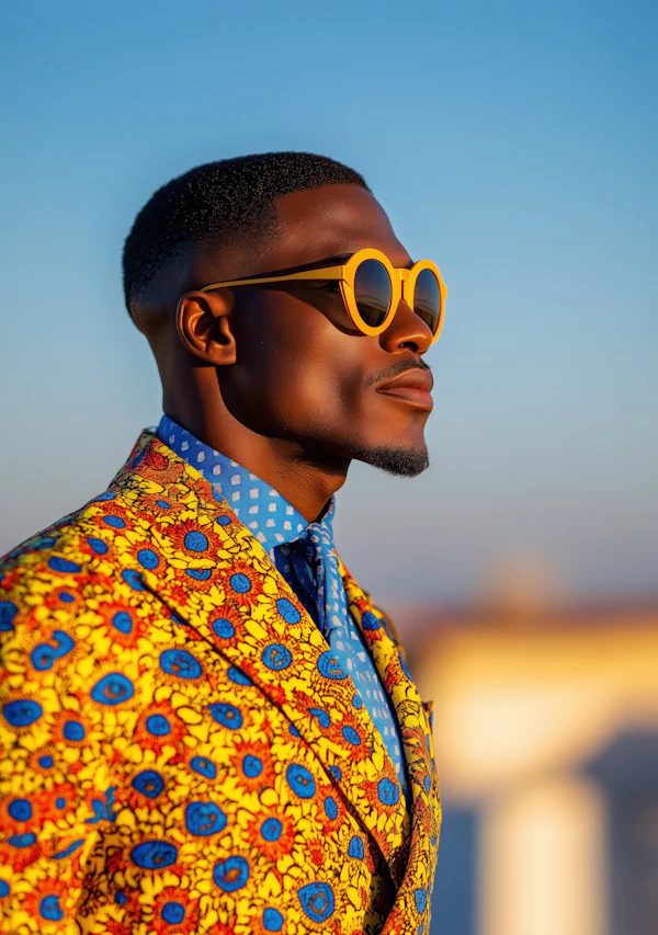 Stylish Man in Floral Suit