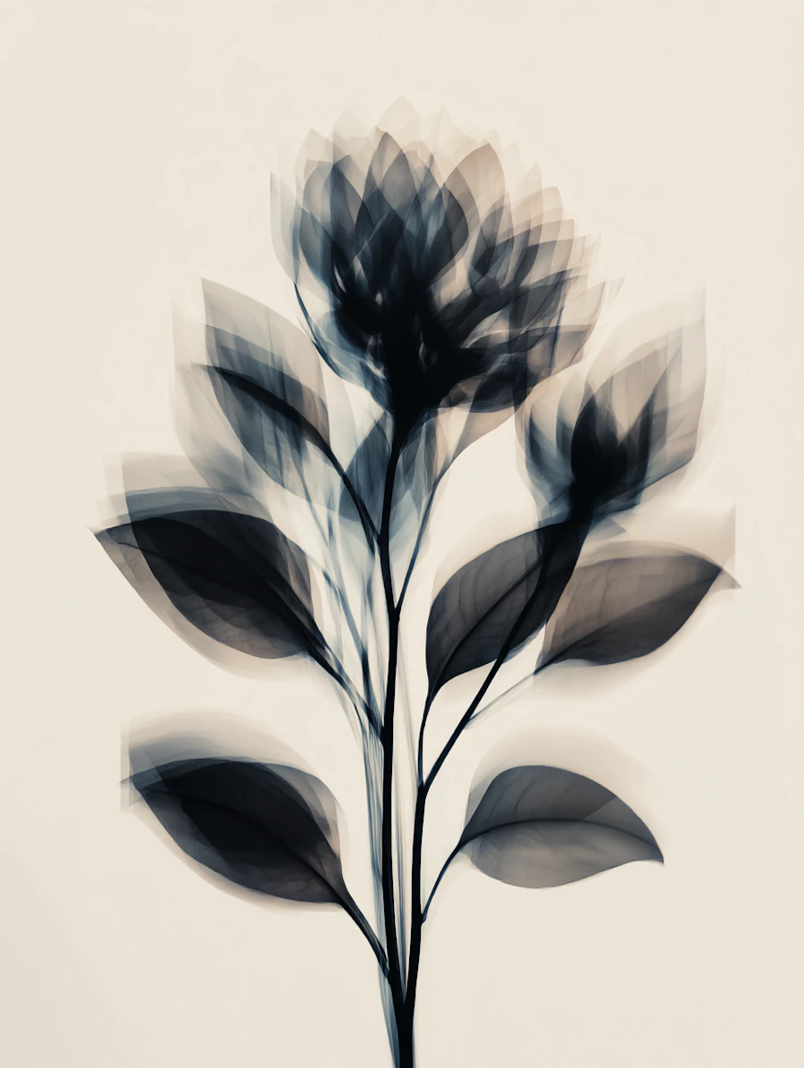 Monochrome Flower Art