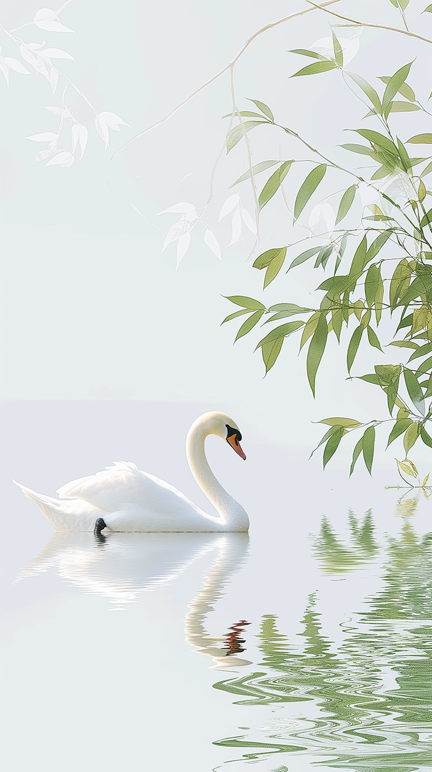 Tranquil Swan on Water