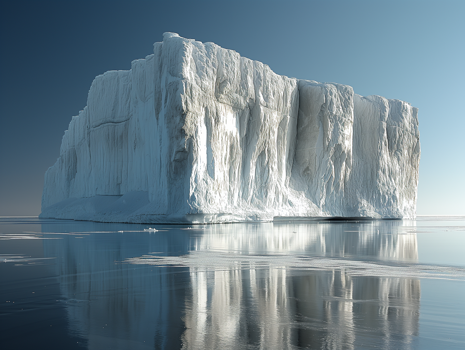 Majestic Tabular Iceberg with Serene Reflection