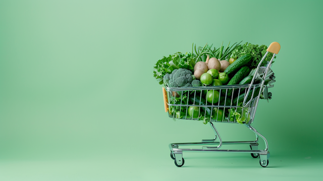 Green Grocery Cart