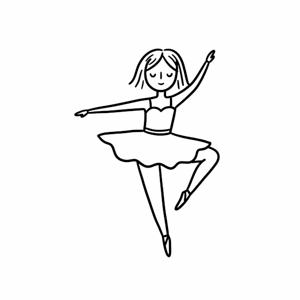 Ballerina Line Drawing