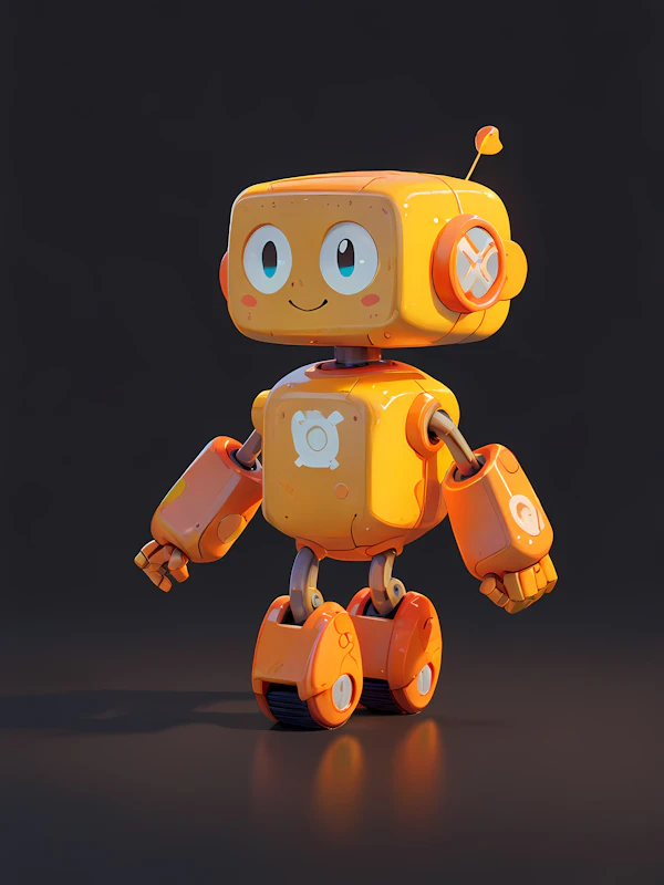 Cheerful Orange Robot