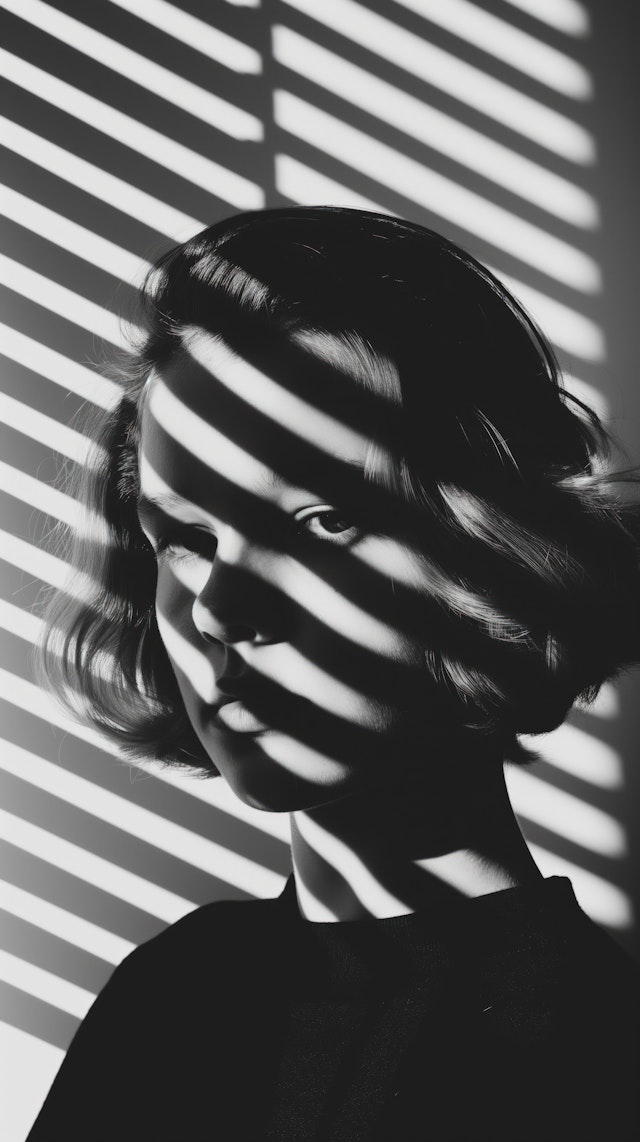 Contemplative Woman in Chiaroscuro Lighting