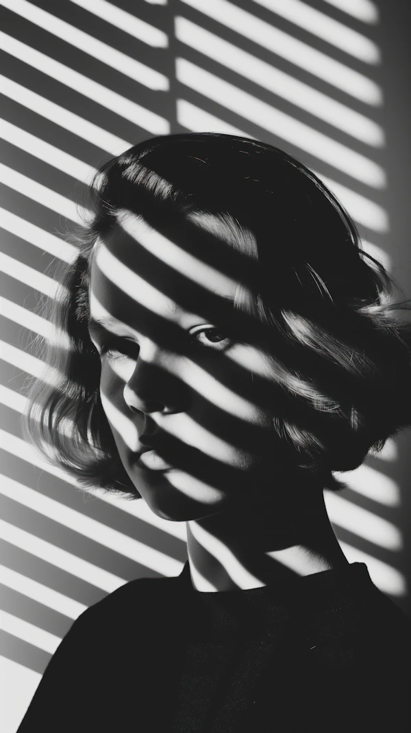 Contemplative Woman in Chiaroscuro Lighting