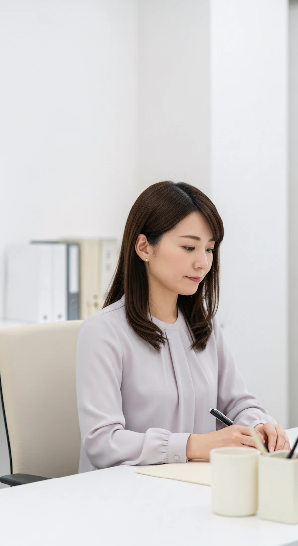 Woman Writing at Desk