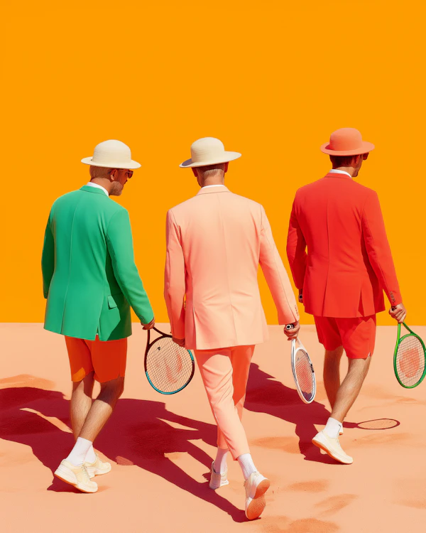 Stylized Tennis Scene