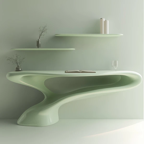 Minimalist Green Desk