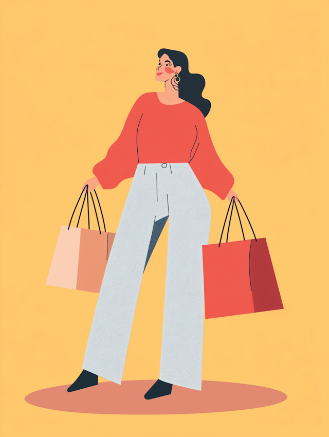 Cheerful Woman Shopping