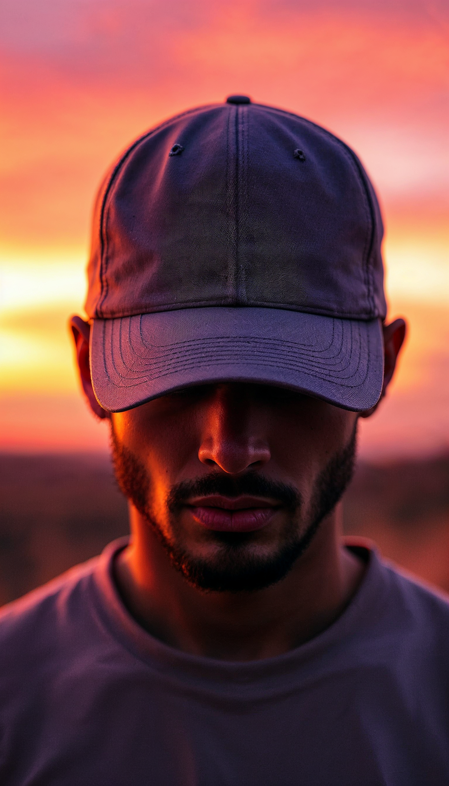 Contemplative Man at Sunset