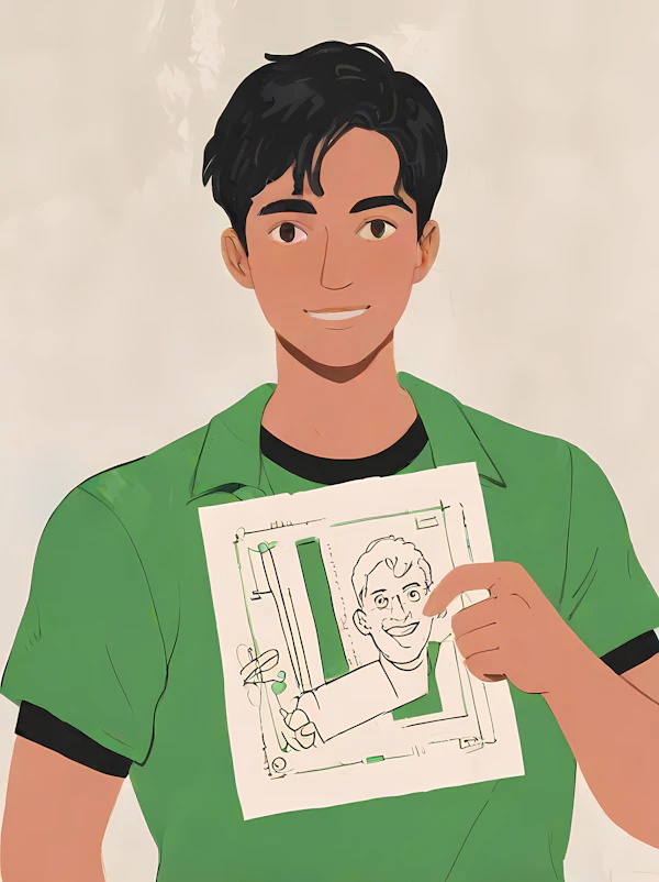 Young Man with Sketch