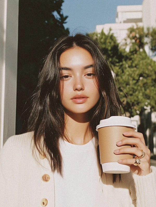 Young Woman with Coffee Cup