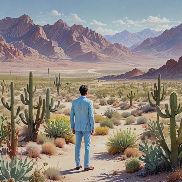 Man in Desert Landscape