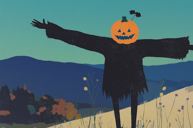 Scarecrow with Pumpkin Head