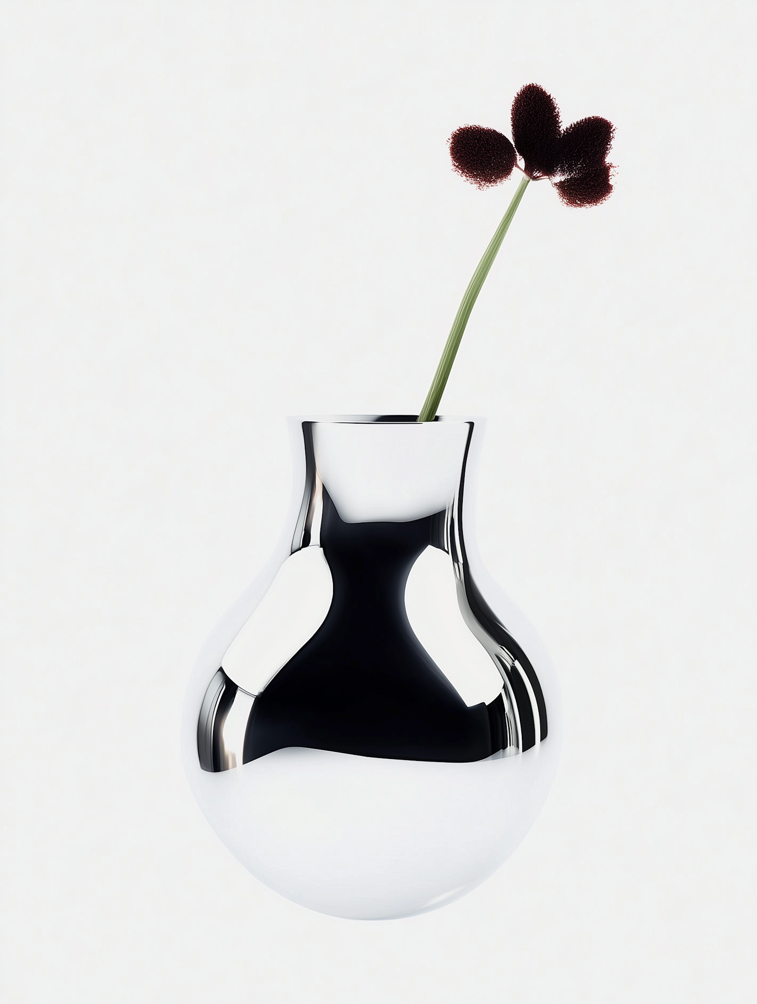 Metallic Vase with Flowers