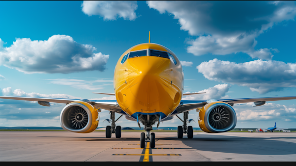 Bright Yellow Commercial Airplane