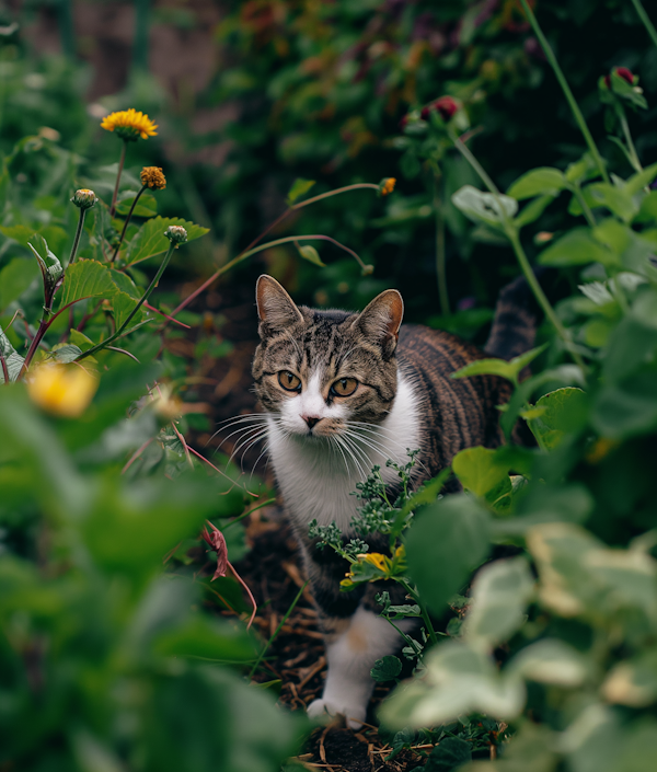 Alert Cat in Natural Setting