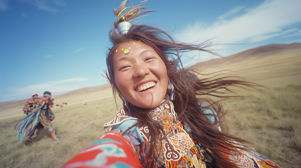 Joyful Selfie at Cultural Celebration