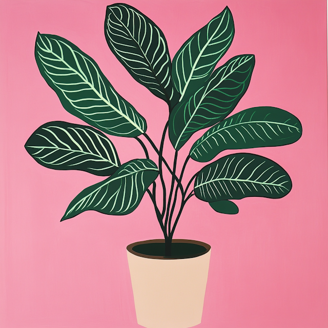 Stylized Potted Plant Illustration