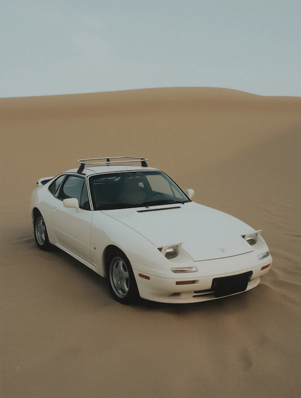 White Sports Car in Desert