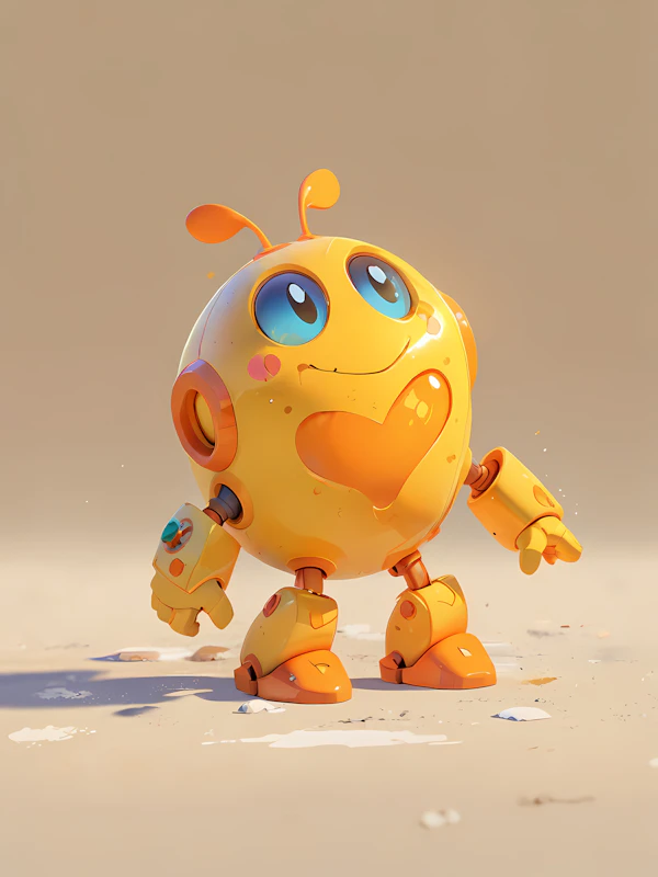 Cheerful Yellow Robot