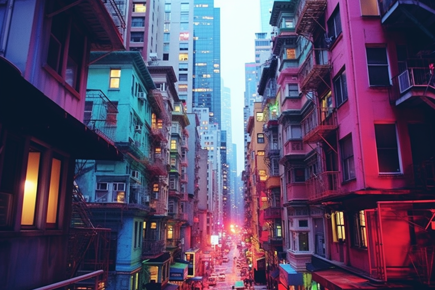 Neon Twilight: An Urban Tapestry