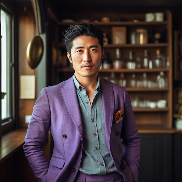 Stylish Confident Gentleman with a Hint of Intensity