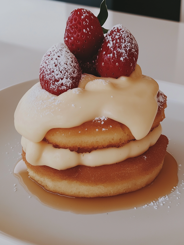 Delectable Pancakes with Strawberries