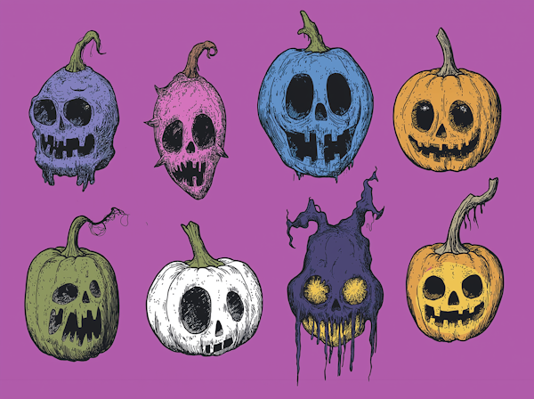 Stylized Halloween Pumpkins