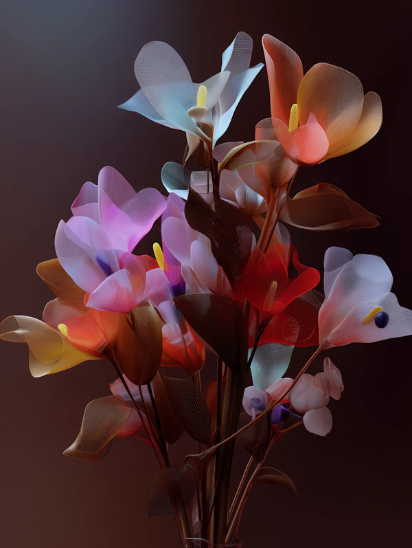 Translucent Flowers Art