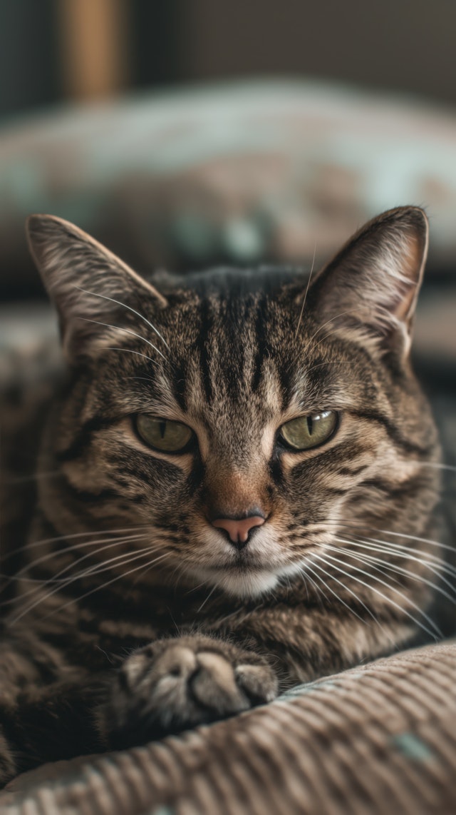 Expressive Tabby Cat Close-Up