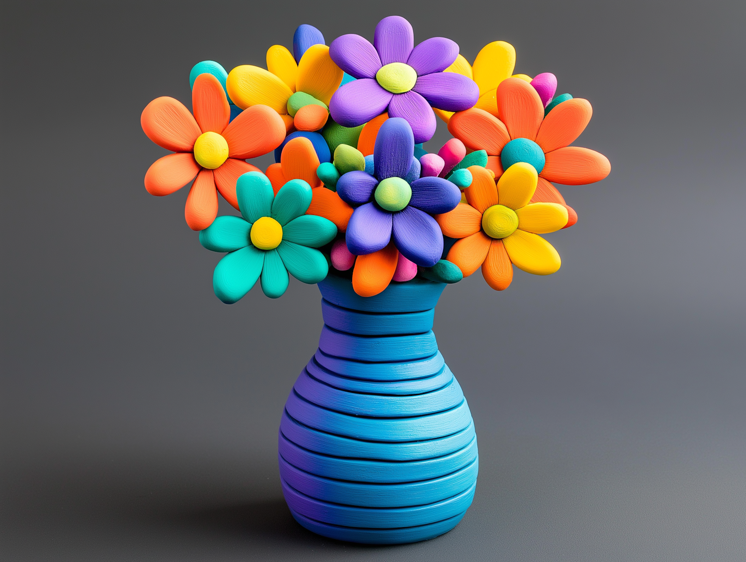 Vibrant Cartoonish Flower Bouquet