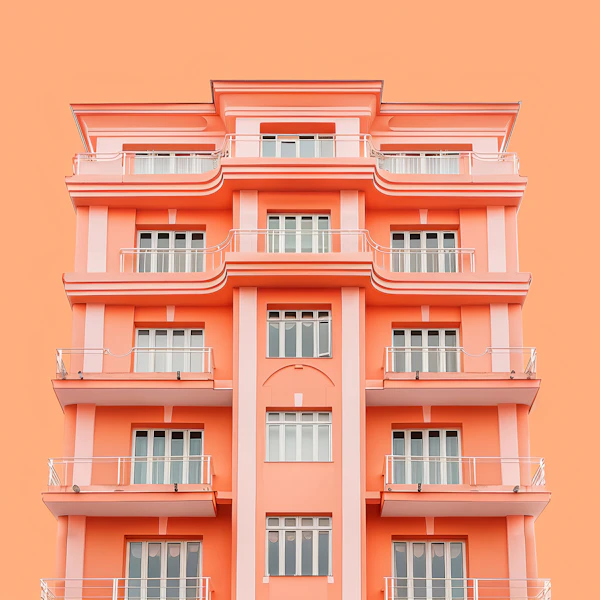 Modern Peach Facade Building