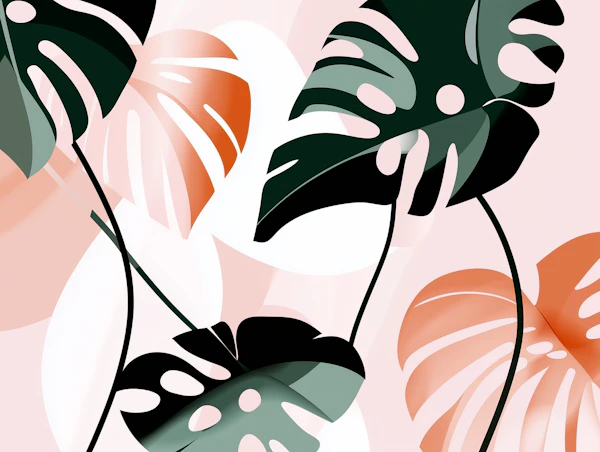 Stylized Monstera Leaves